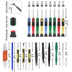 25pcs Electronics Repair Tool Kit, GangZhiBao Precision Screwdriver Set Magnetic for Fix Apple iPhone,Cell Phone,Smart Watch,Computer,PC,Tablet,iPad,Camera,Xbox,PS4 Pry Open Replace Screen Battery