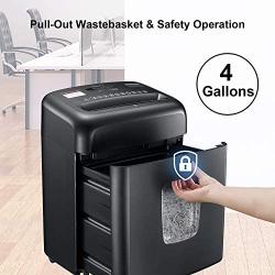 Bonsaii Paper Shredder, 8-Sheet Micro Cut Credit Card Shredder for Home Office with 4 Gallons Pull-Out Basket and 4 Casters, Black