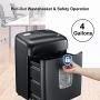 Bonsaii Paper Shredder, 8-Sheet Micro Cut Credit Card Shredder for Home Office with 4 Gallons Pull-Out Basket and 4 Casters, Black