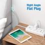 USB C Power Strip Surge Protector, POWERADD 30W USB C Power Delivery, 2 USB A & 6 AC Outlets, 5ft Braided Extension Cord, Flat Plug for MacBook Pro, iPad Pro, iPhone and Galaxy
