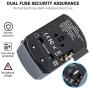 International Travel Adapter, Worldwide Travel Charger with 4 USB Ports Power Converters for EU, UK, US, USA, AU, Europe & Asia, All-in-one Universal Wall Plug Multi-Outlets Electrical Adaptor