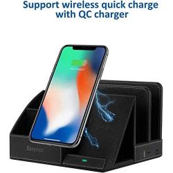 EasyAcc Wireless Charger Desk Organizer USB Charging Station, Multi-Device iPhone iPad Tablet Charging Station Dock Stand, Induction Charger for iPhone 11 Pro X XS MAX XR 8, Samsung S10 S10e S9