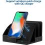 EasyAcc Wireless Charger Desk Organizer USB Charging Station, Multi-Device iPhone iPad Tablet Charging Station Dock Stand, Induction Charger for iPhone 11 Pro X XS MAX XR 8, Samsung S10 S10e S9