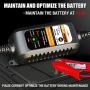 MOTOPOWER MP00205A 12V 800mA Automatic Battery Charger, Battery Maintainer, Trickle Charger, and Battery Desulfator with Timer Protection