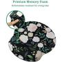 Miyaso Ergonomic Mouse Pad with Memory Foam Wrist Rest Support, Wrist Rest with Lycra Cloth, Non-Sip Rubber Base for Computer, Laptop, Adorable Flower