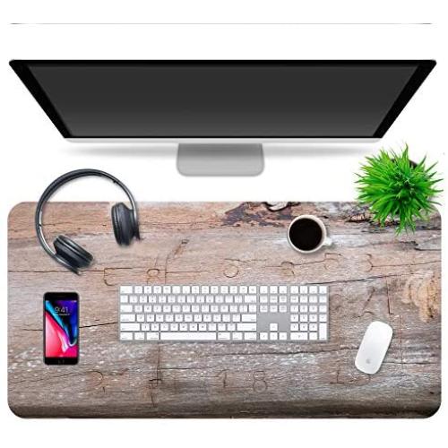 Multipurpose Office Desk Pad and Computer Desk Mat - Waterproof Office Desk Mat and Desk Blotter Pad - Home Office Accessories (Large (35.5'' x 17.5'') (Barnwood Brown)