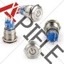 APIELE 19mm Latching Push Button Switch 3/4'' 12V Power Symbol Car Metal with Socket Plug 1NO1NC SPDT ON/Off (Red)