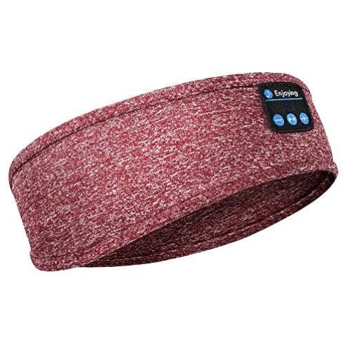 Sleep Headphones Bluetooth Headband,Upgrage Soft Sleeping Wireless Music Sport Headbands, Long Time Play Sleeping Headsets with Built in Speakers Perfect for Workout, Running, Yoga (Wine Red)