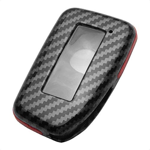 TANGSEN Smart Key Fob Case for LEXUS ES 350 GS F 350 450H IS 200 250 300 350 LX 570 NX 200T 300H RC F 200T 300 350 RX 350 450H 3 & 4 Button Keyless Entry Remote Carbon Fiber Pattern ABS Red Cover