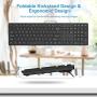 Wireless Keyboard and Mouse Combo, WisFox 2.4G Full-Size Wireless Keyboard Mouse Combo, USB Keyboard Silent Ergonomic Mouse and Keyboard for PC Laptop Desktop Windows (Black)