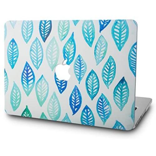 KECC Laptop Case Compatible with Old MacBook Pro 13'' Retina (-2015) Plastic Case Hard Shell Cover A1502 / A1425 (Leaf - Green Blue)