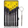 Screwdriver Set, 6 Different Size Flathead and Phillips Mini Screwdrivers Set with 1pcs Premium Small Eyeglasses Screwdriver Kit for Glasses, Electronics, Toys- with Case