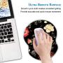 BOSOBO Ergonomic Mouse Pad with Gel Wrist Rest Support, Art Design Floral Wrist Rest Mousepad Pain Relief Flowers Mouse Mat for Office Home Computer PC Laptops Women and Men, Non-Slip PU Base, Black