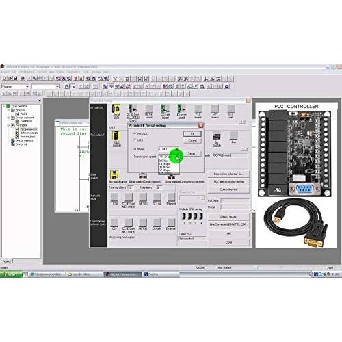 PLC Ladder Logic Starter Kit 20 I/O With Software, Power Adapter, Programming Interface USB, Win10