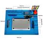 Kaisiking S-330 Large Repair Mat Electronics Repair Mat Silicone Repair Mat Large Soldering Mat Magnetic Repair Mat 932°F Heat Resistant for Electronics Repair, Soldering, Size 21.6 x 16.9 Inch