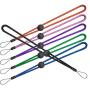 YOUOWO 6 Pack Nylon Wrist Lanyard Adjustable Length for Flashlight Wallet USB Flash Drive Hand Strap for Cell Phone Charms Key ID Card Badge Holder Black Pink Green Blue Purple Orange