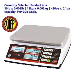 VisionTechShop TVP-30B Price Computing Scale, Lb/Oz/Kg Switchable, 30lb Capacity, 0.005lb Readability, NTEP Legal for Trade
