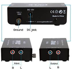 Pyle Phono Turntable Preamp - Mini Electronic Audio Stereo Phonograph Preamplifier with RCA Input, RCA Output & Low Noise Operation Powered by 12 Volt DC Adapter - PP999
