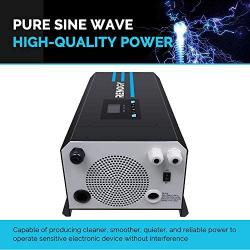 Renogy 3000 Watt 12V DC to 120V AC Pure Sine Wave Inverter Charger w/LCD Display, Lithium Battery Compatibility 9000W Surge