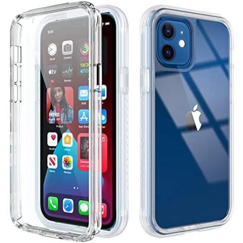 Cyberowl Compatible with iPhone 12 Case/iPhone 12 Pro Case 6.1 inch with Built-in Screen Protector Full-Body Rugged Slim Fit Shockproof Hard Plastic & Soft TPU Resistant Cover (Clear) …