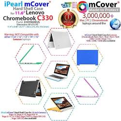 mCover Hard Shell Case for Late-2018 11.6'' Lenovo C330 Series Chromebook Laptop (NOT Fitting Lenovo N21 N22 N23 N24 100E 300E 500E Flex 11 Yoga 11e Chromebook) (LEN-C330 Black)