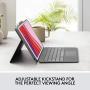 Logitech Combo Touch for iPad (7th and 8th Generation) Keyboard case with trackpad, Wireless Keyboard, and Smart Connector Technology – Graphite