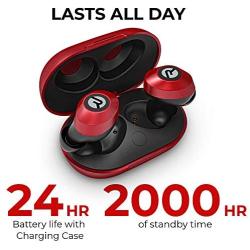 Raycon E25 Everyday Wireless Earbuds Bluetooth Headphones - Bluetooth 5.0 Bluetooth Earbuds Stereo Sound in-Ear Bluetooth Headset True Wireless Earbuds 24 Hours Playtime and Built-in Microphone Red