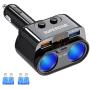 SUPERONE 200W 2-Socket Cigarette Lighter Splitter Power Adapter, USB C Car Charger with 18W Power Delivery 3.0 & Quick Charge 3.0 for iPhone 12/11/11 Pro/X/8/7, Samsung, Google Pixel and More