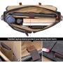 Mens Messenger Bag 15.6 Inch Waterproof Vintage Genuine Leather Waxed Canvas Briefcase Large Satchel Shoulder Bag Rugged Leather Computer Laptop Bag, Grey