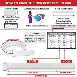 Reusable Cinch Straps 1'' x 30'' - 10 Pack, Multipurpose Quality Hook and Loop Securing Straps (White) - Plus 2 Free Bonus Reusable Cable Ties