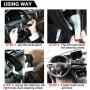 Tevlaphee Steering Wheel Lock for Cars,Wheel Lock,Vehicle Anti-Theft Lock,Adjustable Length Clamp Double Hook Universal Fit Emergency Hammer Window Breaker Self Defense Heavy Duty Secure (Black)