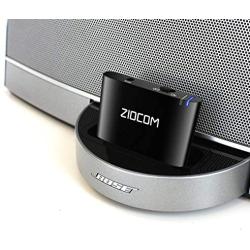 ZIOCOM 30 Pin Bluetooth Adapter Receiver for iPhone iPod Bose SoundDock and Other 30 pin Dock Speakers with 3.5mm Aux Cable(Not for Car and Motorcycles),Black