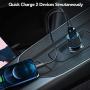 USB C Car Charger, Total 36W Dual Type C PD Car Charger with 18W PD & QC 3.0 Fast Car Charger Adapter Compatible with iPhone 12/12 Pro Max/11Pro/11/Samsung/iPad and More