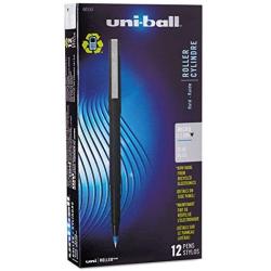Sanford Uniball Roller Stick Pen, 0.5mm Micro Point, Blue Ink, Dozen (60153)