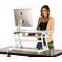 Adjustable Standing Desk Riser | 32'' Wide White Adjustable Desk Sit Stand Up Desk Fits Dual Monitors (32'' Wide)