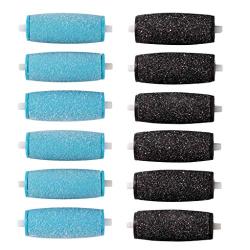 12PCs Pedi Refill Rollers -Compatible with Amope pedi perfect footfile (6Extra 6Regular(blue))