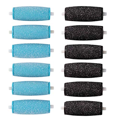 12PCs Pedi Refill Rollers -Compatible with Amope pedi perfect footfile (6Extra 6Regular(blue))