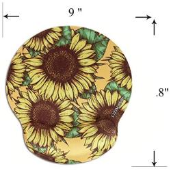LIZIMANDU Mouse Pad with Wrist Support,Memory Foam Non Slip Gel Wrist Rest Mouse Pad for Gaming,Working,Office & Home (1-Sunflower in Yellow)