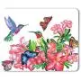 Moslion Hummingbirds Mouse Pad Watercolor Painting Butterflies Blossoming Flowers Colorful Gaming Mouse Mat Non-Slip Rubber Base Thick Mousepad for Laptop Computer PC 9.5x7.9 Inch
