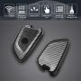TANGSEN Smart Key Fob Case for BMW 2 5 6 7 Series X1 X2 X3 X5 X6 3 4 Button Keyless Entry Remote Personalized Protective Cover Plastic Carbon Fiber Pattern Black Silicone