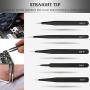 Kingdun 9pcs Stainless steel Tweezer Set,Anti-static ESD Tweezers with Non Magnetic Tips for Electronics Repair, Soldering, Crafting and Jewelry