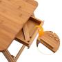 Bamboo Laptop Desk, Adjustable Portable Breakfast Serving Bed Tray with Tilting Top Drawer for Surfing Reading Writing Eating (Bamboo)