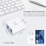 Quick Charging 3.0 Wall Charger, Pofesun 2-Pack 30W Fast 3.0 Charger Dual Ports Adaptive Fast Charging Power Adapter Compatible with Wireless Charger iPhone,iPad,Samsung Galaxy,Tablet-Black,White