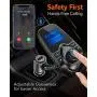 Nulaxy Wireless In-Car Bluetooth FM Transmitter Radio Adapter Car Kit W 1.44 Inch Display Supports TF/SD Card and USB Car Charger for All Smartphones Audio Players