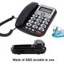 Wired Corded Telephone,Desktop Landline Telephone FSK/DTMF Noise Cancelling Large Button Phone,Real-time Date,Call Time Record with Caller ID LCD Display,Speakerphone for Home/Hotel/Office( Black)