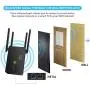 Super Boost WiFi Extender Signal Booster, WiFi Booster,360° Full Coverage Up to 2500 sq.ft,1200 MBPS WiFi Repeater 2.4 & 5GHz Dual Band WiFi Extender- Covers 15 Devices with 4 Antennas