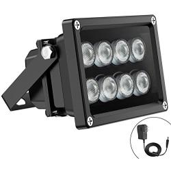 Univivi IR Illuminator 90 Degree Wide Angle 8-LEDs IR Infrared Light for Security Cameras.