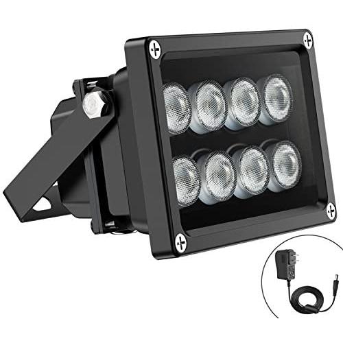 Univivi IR Illuminator 90 Degree Wide Angle 8-LEDs IR Infrared Light for Security Cameras.