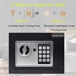 JUGREAT Safe Box with Induction Light,Electronic Digital Securit Safe Steel Construction Hidden with Lock，Wall or Cabinet Anchoring Design for Home Office Hotel BusinessGun Passport Cash (Pure Black)