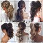 Cagora Ponytail Extension Curly Wavy Clip in Pony Tail Extensions Wrap Around Hairpiece Claw Synbthetic Ponytails Magic Paste Hair Wraps Human Hair Ponytail for Women (Ash Blonde Mix White(27H613))